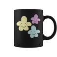 スマイリングフラワー イエロー ブルー パープル 楽しい春 コーヒーマグ