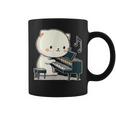 ピアノを弾くかわいい猫 ヴィンテージ かわいい猫 アート 日本アニメ コーヒーマグ