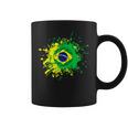 ブラジルの旗が付いたブラジルのバレーボール コーヒーマグ