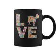 ヤギの動物愛の花 コーヒーマグ