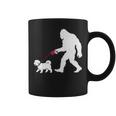 レトロ ビッグフット ウォーキング マルチーズ 犬 面白い サスカッチ 長袖tシャツ コーヒーマグ
