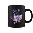 花と猫、水彩画のような表情 コーヒーマグ