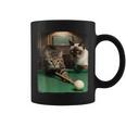 面白い猫 子猫 プールゲーム ビリヤード愛好家 アートデザイン コーヒーマグ