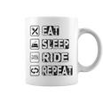 Eatleep Ride Repeat オートバイ バイク モーターサイクリスト 格言 コーヒーマグ