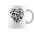 シックなハートプリントの牛柄。 コーヒーマグ