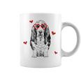 バセットハウンド ハートグラス バレンタインデー 犬 ママ コーヒーマグ