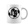 数字 14 Fourn サッカーボール Futbol コーヒーマグ