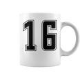 背番号 16 チーム短大スポーツ背番号付きユニフォーム コーヒーマグ
