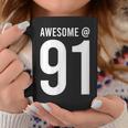 91歳で素晴らしい 面白い91歳の誕生日のお祝い。 コーヒーマグ 面白い贈り物