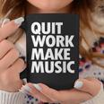 Quit Work Make Music 半袖 コーヒーマグ 面白い贈り物
