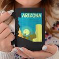 アリゾナ州の地図、モダンな抽象的なアリゾナ砂漠、サボテン コーヒーマグ 面白い贈り物