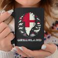 グリーンランドフラッグシャツ、グリーンランドマップ、グリーンランド、レディース、メンズ。 コーヒーマグ 面白い贈り物