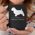 ノーフォークテリア犬の白いシルエット コーヒーマグ 面白い贈り物