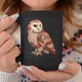 ハート柄の奇抜なパッチワークフクロウ コーヒーマグ 面白い贈り物