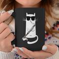 バスクラリネットを弾くサングラスをかけた面白い猫 コーヒーマグ 面白い贈り物