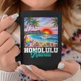 ホノルル ハワイ ハワイアン 波 ビーチ 夏 サーフィン レトロ 長袖tシャツ コーヒーマグ 面白い贈り物
