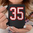 ヴィンテージナンバー 35 ホワイトレッドスポーツ代表チームナンバー 35 コーヒーマグ 面白い贈り物