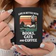 人生は本と猫と一緒に猫を読む カフェ 図書館 コーヒーマグ 面白い贈り物