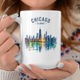 Chicago Illinois Skyline Vintage Watercolor Scenic Travel Coffee Mug Unique Gifts