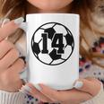 数字 14 Fourn サッカーボール Futbol コーヒーマグ 面白い贈り物