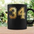 34 ナンバー34 チーム スポーツ グラフィック 代表チームのマッチング 長袖tシャツ コーヒーマグ ギフトのアイデア