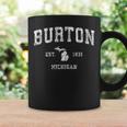 Burton ミシガン州ミシガン州ヴィンテージアスレチックスポーツデザイン コーヒーマグ ギフトのアイデア