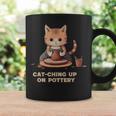 Cat-Ching Up On Pottery 面白い猫好きデザイン コーヒーマグ ギフトのアイデア
