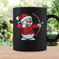 Christmas Snowman Santa Hat Archery Bow And Arrow Coffee Mug Gifts ideas