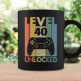 Level 40 Unlocked ideo Gamer 40Th Birthday コーヒーマグ ギフトのアイデア
