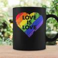 Lgbt Love Is Lovetシャツレトロハートゲイレズビアンプライド月間 コーヒーマグ ギフトのアイデア