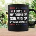 I Love My Country Ashamed Of My Government Usa 愛国的 コーヒーマグ ギフトのアイデア