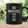No Worries God-Got Me キリスト教 宗教 信仰 イエス 聖書 コーヒーマグ ギフトのアイデア