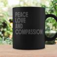 Peace Love And Compassion シャツ インスピレーションを与える引用 レトロ コーヒーマグ ギフトのアイデア