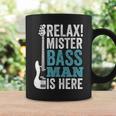 Relax Mister Bass Man Is Here ベースギター 楽器 ベーシスト コーヒーマグ ギフトのアイデア