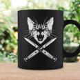 Hissing Cat With Crossedwitchblade Knives Kitten Claws コーヒーマグ ギフトのアイデア