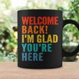 おかえりなさい、ここに来てくれて嬉しいです 男性 女性 子供 コーヒーマグ ギフトのアイデア