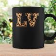 かわいい 文字 Lv イニシャル 名前 ヒョウ チーター動物 長袖tシャツ コーヒーマグ ギフトのアイデア