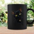 こっそり猫 物陰からじっと見つめる黒猫デザイン コーヒーマグ ギフトのアイデア