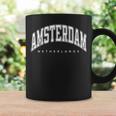 アムステルダム オランダ 代表チームスタイル ホワイトテキスト コーヒーマグ ギフトのアイデア