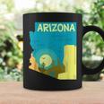 アリゾナ州の地図、モダンな抽象的なアリゾナ砂漠、サボテン コーヒーマグ ギフトのアイデア