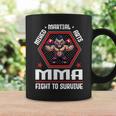 ケージファイティングで生き残るための総合格闘技mmaファイト 長袖tシャツ コーヒーマグ ギフトのアイデア