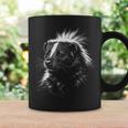 スカンクの肖像画 黒と白の動物愛好家 コーヒーマグ ギフトのアイデア