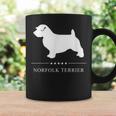 ノーフォークテリア犬の白いシルエット コーヒーマグ ギフトのアイデア