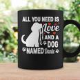 パーソナライズドドッグネームダンテかわいい犬ペット愛好家 長袖tシャツ コーヒーマグ ギフトのアイデア