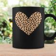 ヒョウ柄のハート／チーター柄のデザイン コーヒーマグ ギフトのアイデア