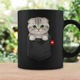 ポケットに入ったスコティッシュフォールド猫 のぞくかわいい子猫 コーヒーマグ ギフトのアイデア