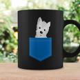 ポケットに犬のウェスティ犬テリアフロントポケット胸 コーヒーマグ ギフトのアイデア