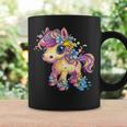 レインボーフラワーマジックのかわいいポニー。 コーヒーマグ ギフトのアイデア