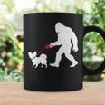 レトロ ビッグフット ウォーキング パピヨン 犬 面白い サスカッチ 長袖tシャツ コーヒーマグ ギフトのアイデア