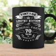 ヴィンテージ 70歳の誕生日シャツ 面白い レトロ メンズ 70歳 長袖tシャツ コーヒーマグ ギフトのアイデア
